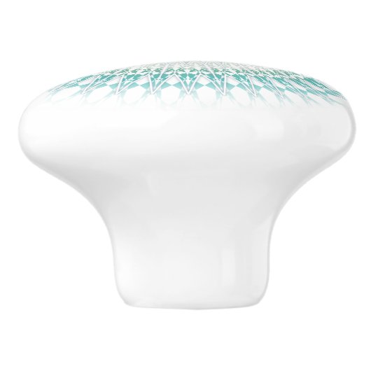 Turquoise Green Turtle and Mandala Nautical Keramische Knop (Zijkant)