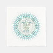 Turquoise Green Turtle Mandala Coastal Servetten (Voorkant)
