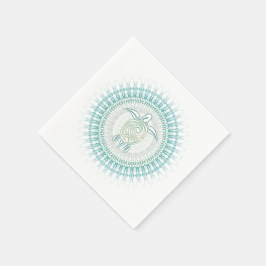 Turquoise Green Turtle Mandala Coastal Servetten (Hoek)