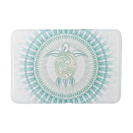 Turquoise Green Turtle Mandala Maritime Badmat