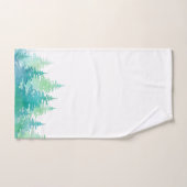 Turquoise Green Waterverf Evergreen Trees Bad Handdoek (Handdoek)