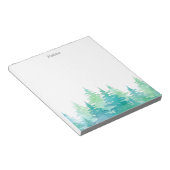 Turquoise Green Waterverf Evergreen Trees Notitieblok (Schuin)