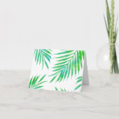 Turquoise Green Waterverf Palm Fronds Notitiekaartje (Voorkant)