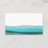Turquoise Green Waterverf Waves Visitekaartje (Voorkant)