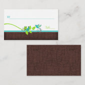 Turquoise, Green, White, Brown Birds Place Cards Plaatskaartje (Voorkant / Achterkant)