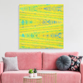 Turquoise Green Yellow Modern Geometric Abstract Canvas Afdruk (Insitu (Woonkamer))
