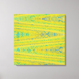 Turquoise Green Yellow Modern Geometric Abstract Canvas Afdruk