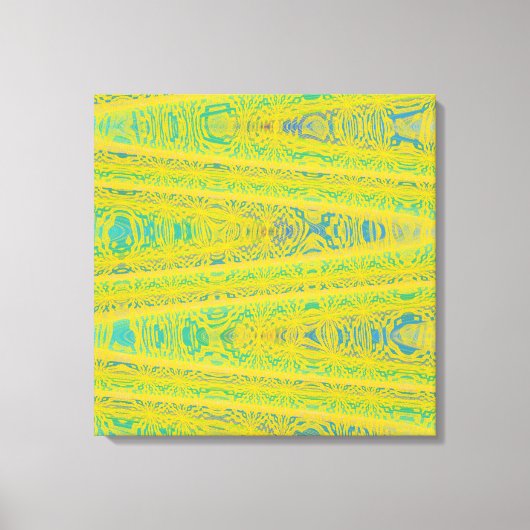Turquoise Green Yellow Modern Geometric Abstract Canvas Afdruk (Voorkant)