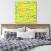 Turquoise Green Yellow Modern Geometric Abstract Canvas Afdruk (Insitu (Slaapkamer))