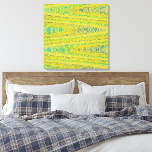 Turquoise Green Yellow Modern Geometric Abstract Canvas Afdruk (Insitu (Slaapkamer))