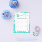 Turquoise & Grey Elephant Baby shower - ABC's Flyer (Enkel)