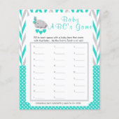 Turquoise & Grey Elephant Baby shower - ABC's Flyer (Voorkant)