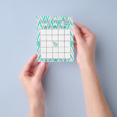 Turquoise & Grey Elephant Baby shower - Bingo Flyer (Hand)