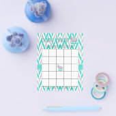 Turquoise & Grey Elephant Baby shower - Bingo Flyer (Enkel)