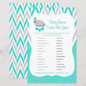 Turquoise & Grey Elephant Baby shower - Snoep (Voorkant / Achterkant)