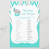 Turquoise & Grey Elephant Baby shower - Snoep (Voorkant)