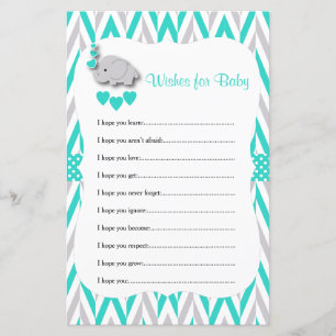 Turquoise & Grey Elephant Baby shower - Vernissen