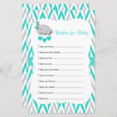 Turquoise & Grey Elephant Baby shower - Vernissen (Voorkant / Achterkant)