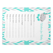 Turquoise & Grey Elephant Baby shower - Vernissen Notitieblok (Voorkant)