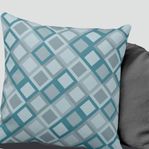 Turquoise & Grey Geometric Pattern Sierkussen