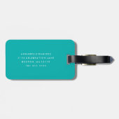 Turquoise & Grey Greek Key | Bagagelabel (Achterkant horizontaal)