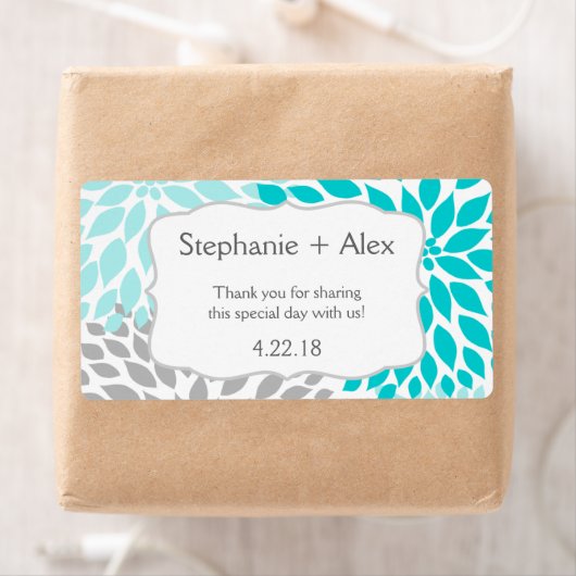 Turquoise & Grey Mum Waterfles - pas het aan! Etiket (Insitu)