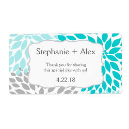 Turquoise & Grey Mum Waterfles - pas het aan! Etiket