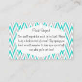 Turquoise & Grey Olifant Baby shower Boekaanvraag Informatiekaartje (Achterkant)