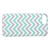 Turquoise, Grey, Wht Large Chevron ZigZag Pattern Case-Mate iPhone Case (Achterkant (Horizontaal))