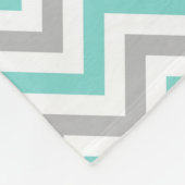 Turquoise, Grey, Wht Large Chevron ZigZag Pattern Fleece Deken (Hoek)