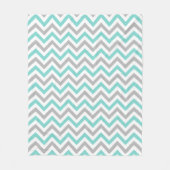Turquoise, Grey, Wht Large Chevron ZigZag Pattern Fleece Deken (Voorkant)