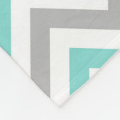 Turquoise, Grey, Wht Large Chevron ZigZag Pattern Fleece Deken (Hoek)