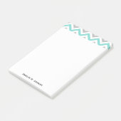 Turquoise, Grey, Wht Large Chevron ZigZag Pattern Post-it® Notes (Schuin)