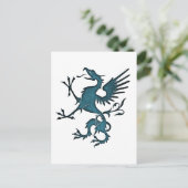 Turquoise Griffin Medieval Fantasy Eagle Lion Briefkaart (Staand voorkant)