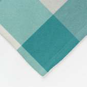 Turquoise, Grijs en Crème Plaid Fleece Deken (Hoek)