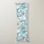 Turquoise grijs en wit abstract lichaamskussen (Voorkant Verticaal)