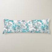 Turquoise grijs en wit abstract lichaamskussen (Voorkant)