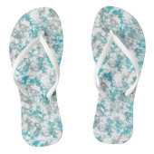 Turquoise grijs en witte marmer teenslippers (Voetbed)