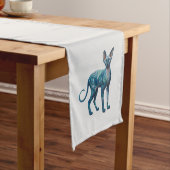 Turquoise grijs Sphynx Paisley Korte Tafelloper (Voorbeeld)