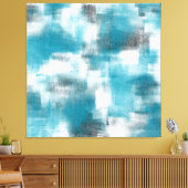 Turquoise grijs wit Abstract Canvas Afdruk (Insitu (Woonkamer))