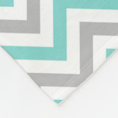 Turquoise, Grijs, Witte Grote Chevron ZigZag Patro Fleece Deken (Hoek)