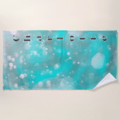 Turquoise grijze bellen naam strandlaken (Voorkant)