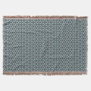 Turquoise Grijze Bloem Patroon Moderne Deken