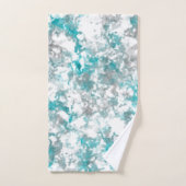 Turquoise grijze en witte marmeren textuur bad handdoek (Handdoek)
