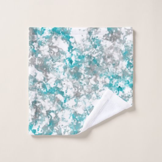 Turquoise grijze en witte marmeren textuur bad handdoek (Wasdoekje)