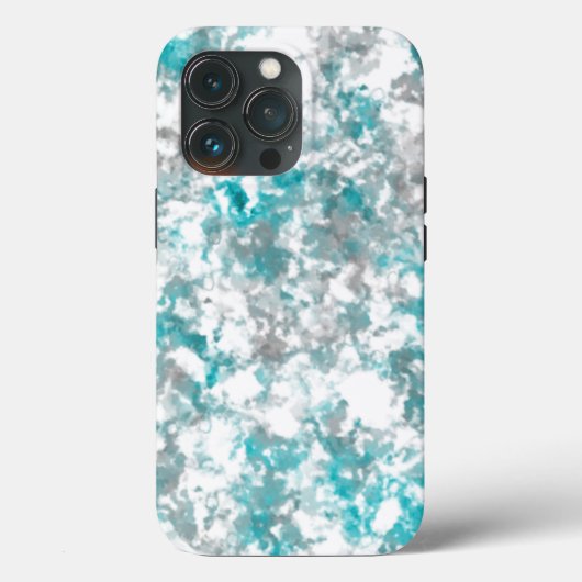 Turquoise grijze en witte marmeren textuur Case-Mate iPhone case (Achterkant)