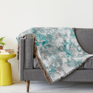 Turquoise grijze en witte marmeren textuur deken