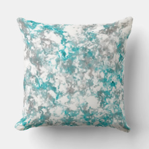 Turquoise grijze en witte marmeren textuur kussen