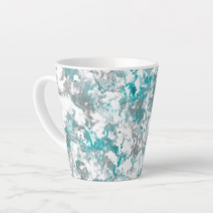 Turquoise grijze en witte marmeren textuur latte mok
