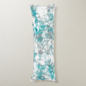 Turquoise grijze en witte marmeren textuur lichaamskussen (Voorkant Verticaal)